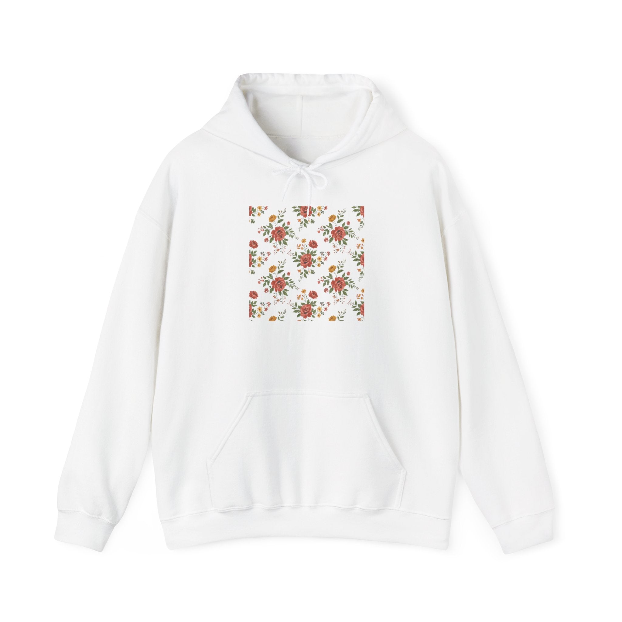 Rustic Floral Repeat Pattern Hoodie | cottage floral print, vintage wallpaper
