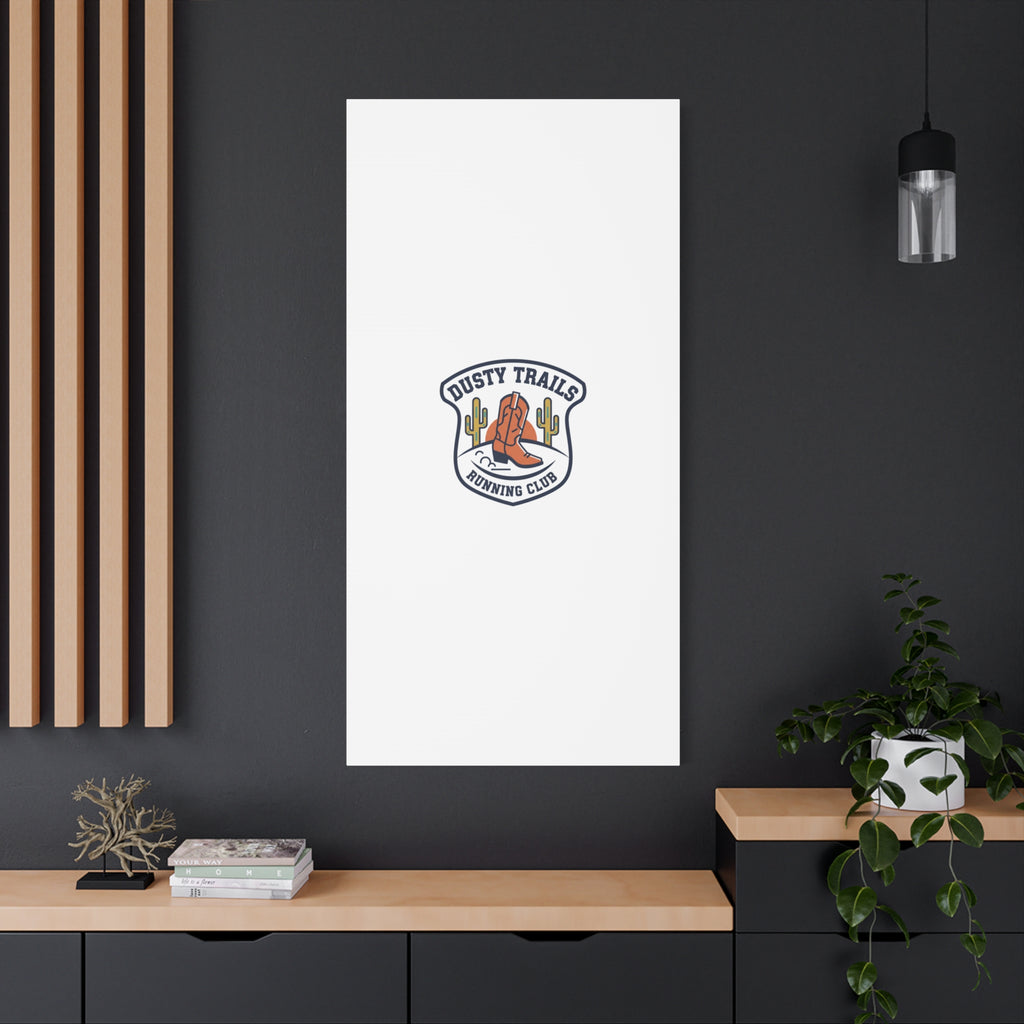 Dusty Trails Running Club Canvas | Western Badge Typography, Rustic Emblem
