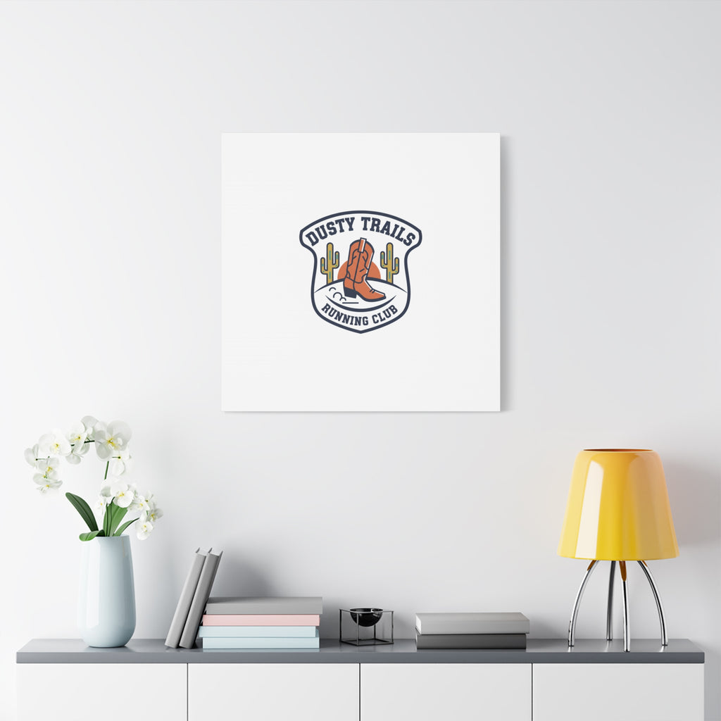 Dusty Trails Running Club Canvas | Western Badge Typography, Rustic Emblem