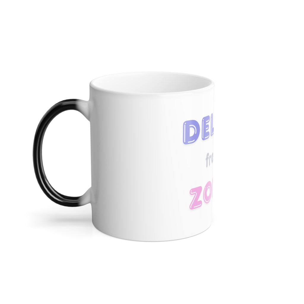 Color Morphing Mug — “Delulu Free Zone” Novelty Coffee Cup