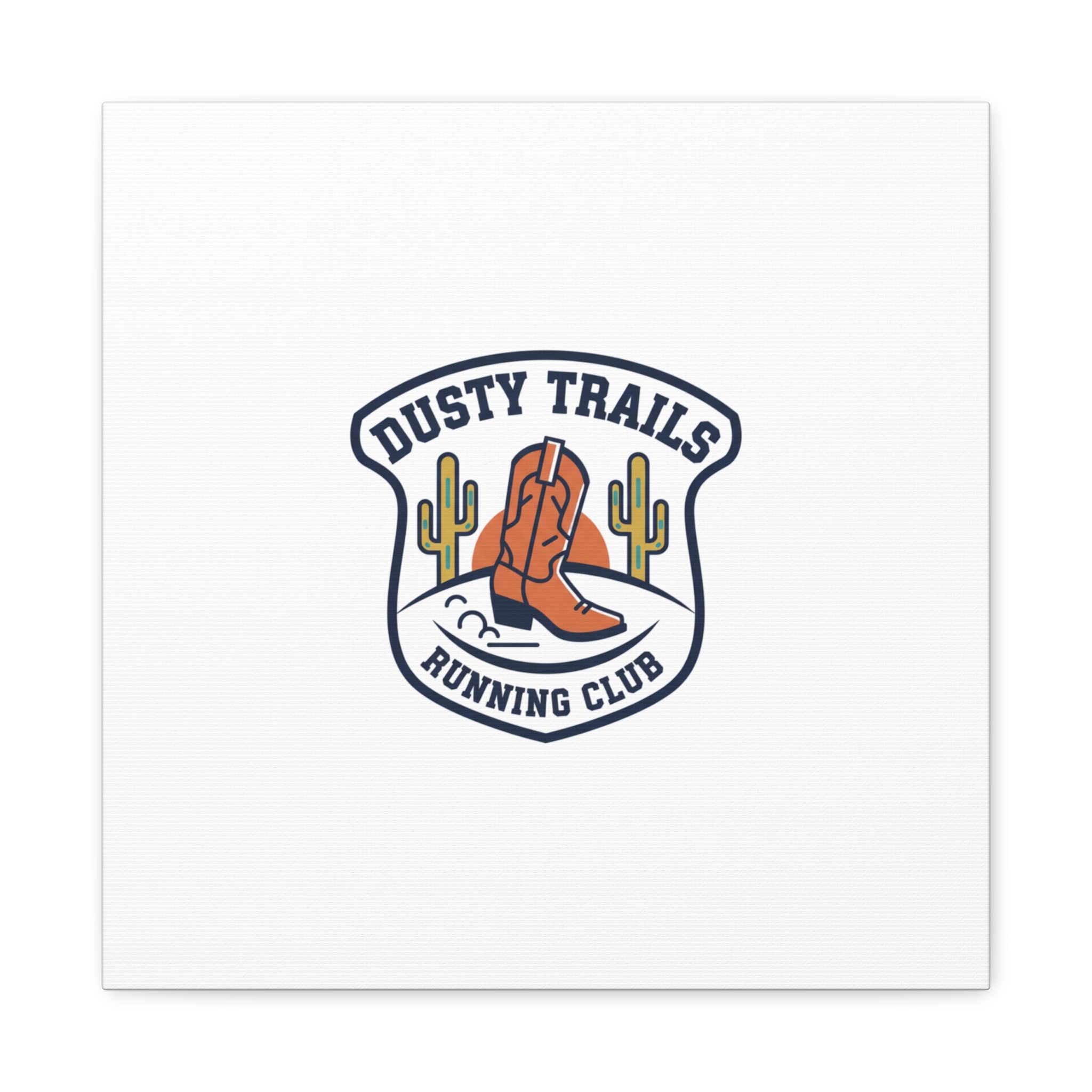 Dusty Trails Running Club Canvas | Western Badge Typography, Rustic Emblem