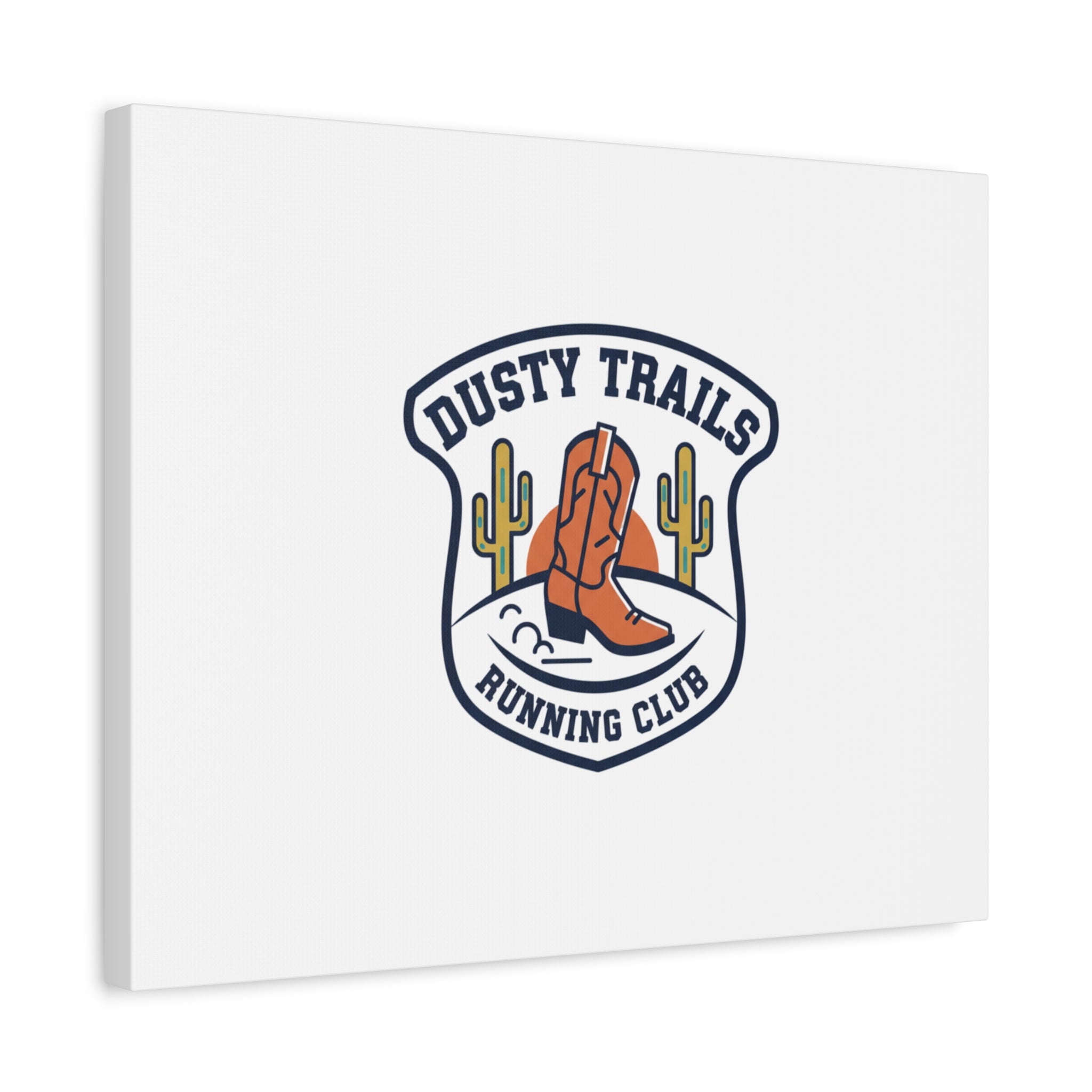 Dusty Trails Running Club Canvas | Western Badge Typography, Rustic Emblem