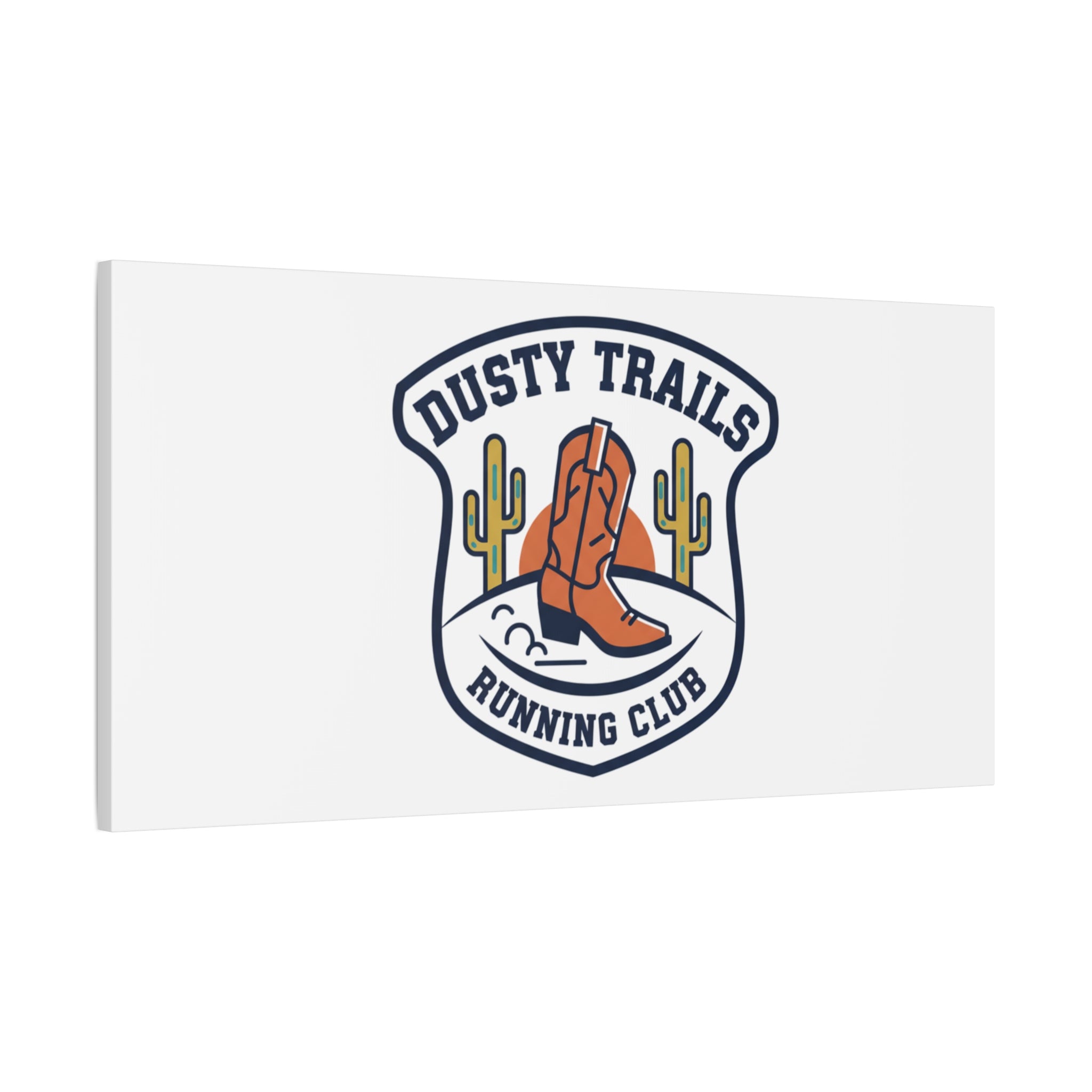 Dusty Trails Running Club Canvas | Western Badge Typography, Rustic Emblem