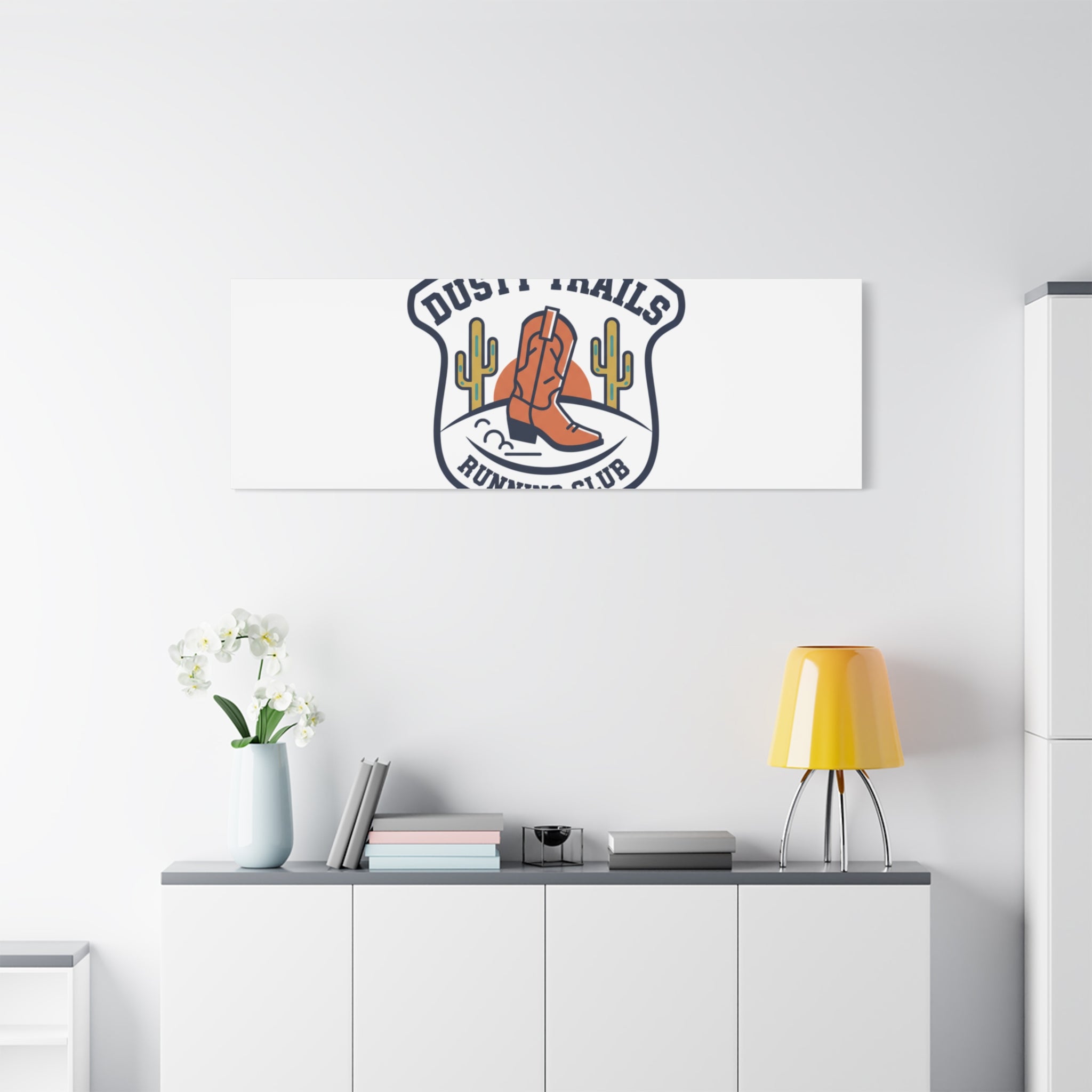 Dusty Trails Running Club Canvas | Western Badge Typography, Rustic Emblem