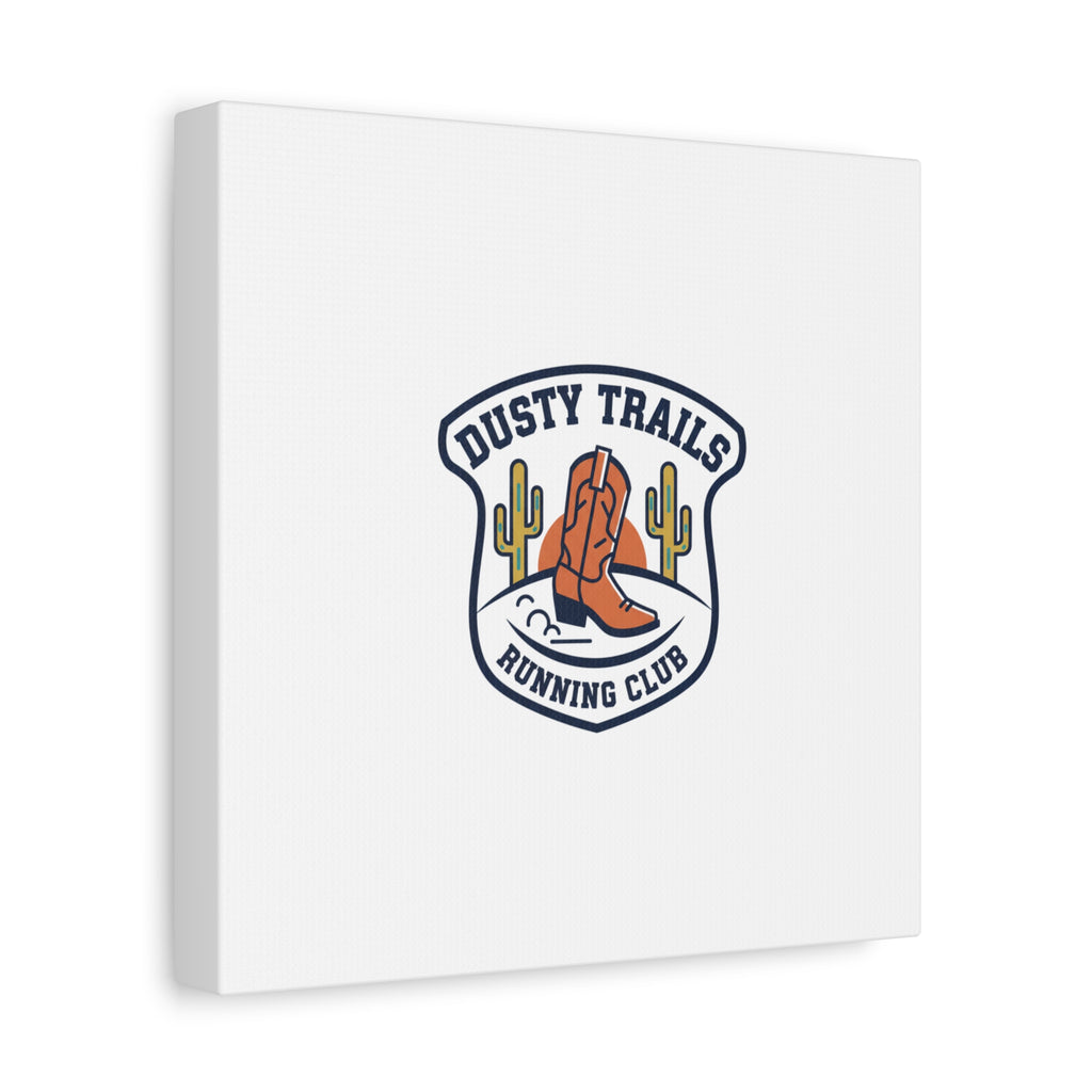 Dusty Trails Running Club Canvas | Western Badge Typography, Rustic Emblem