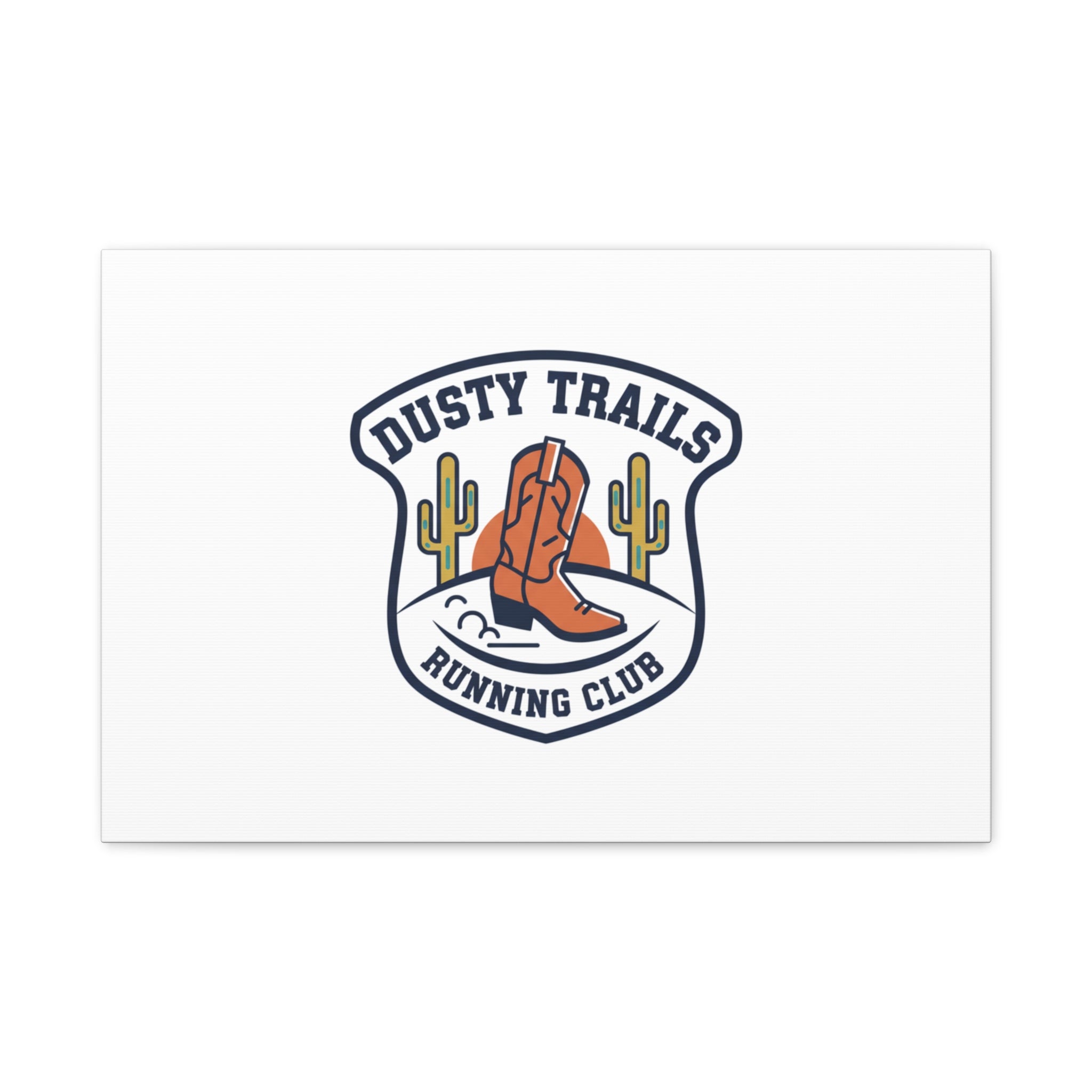 Dusty Trails Running Club Canvas | Western Badge Typography, Rustic Emblem