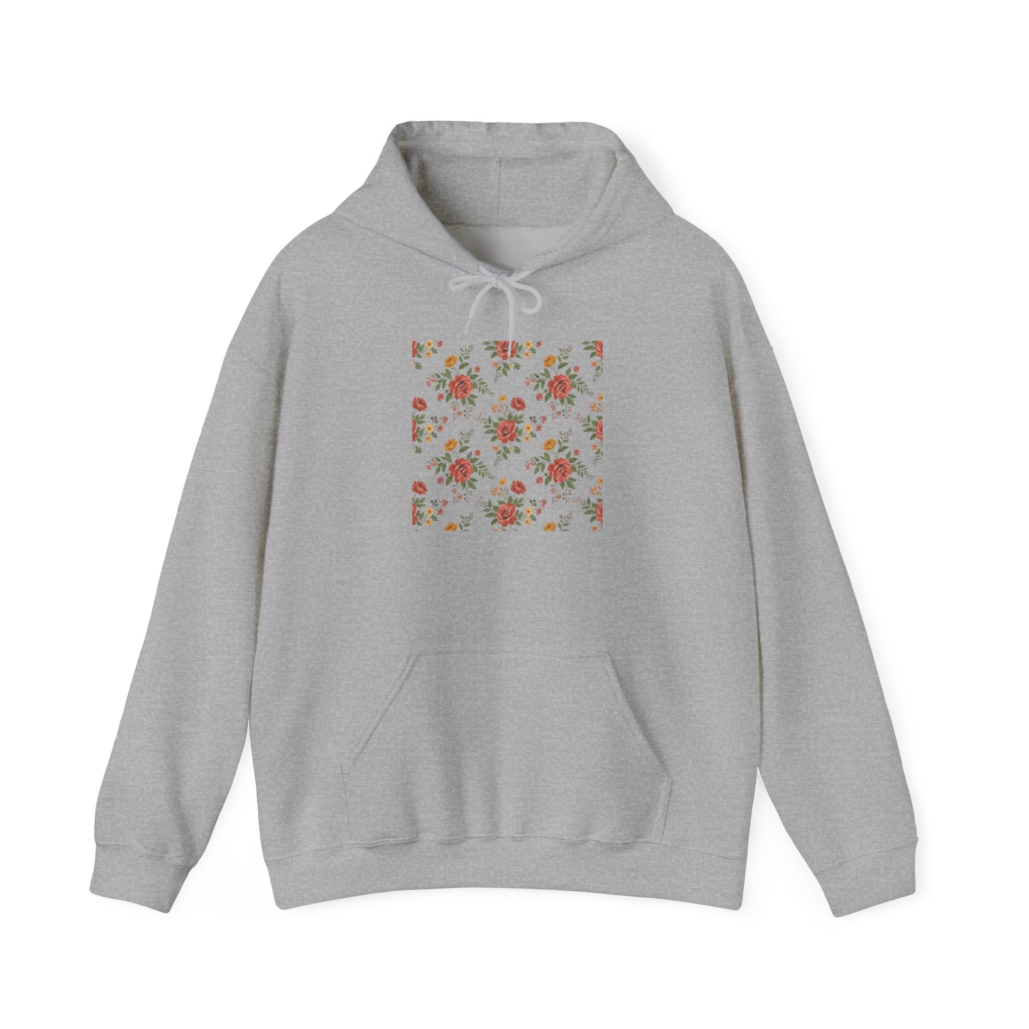 Rustic Floral Repeat Pattern Hoodie | cottage floral print, vintage wallpaper